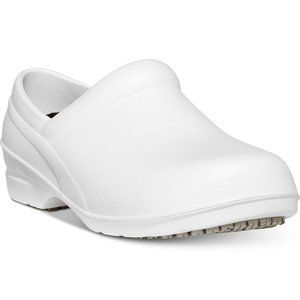 Easy Works by Easy Street Kris Women Slip Resistant Block Heel Clogs White EVA